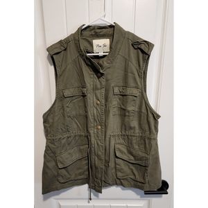 Coats | Womens Army Green Utility Vest 